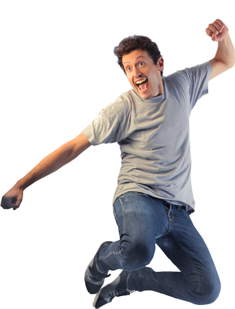 Man Jumping Png - Hombre Alegre Imagen (342x450), Png Download