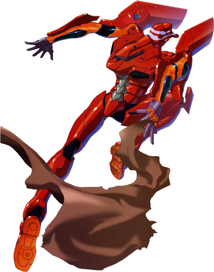 Evangelion Unit 02 Jumping - Evangelion Unit 02 Png (741x938), Png Download
