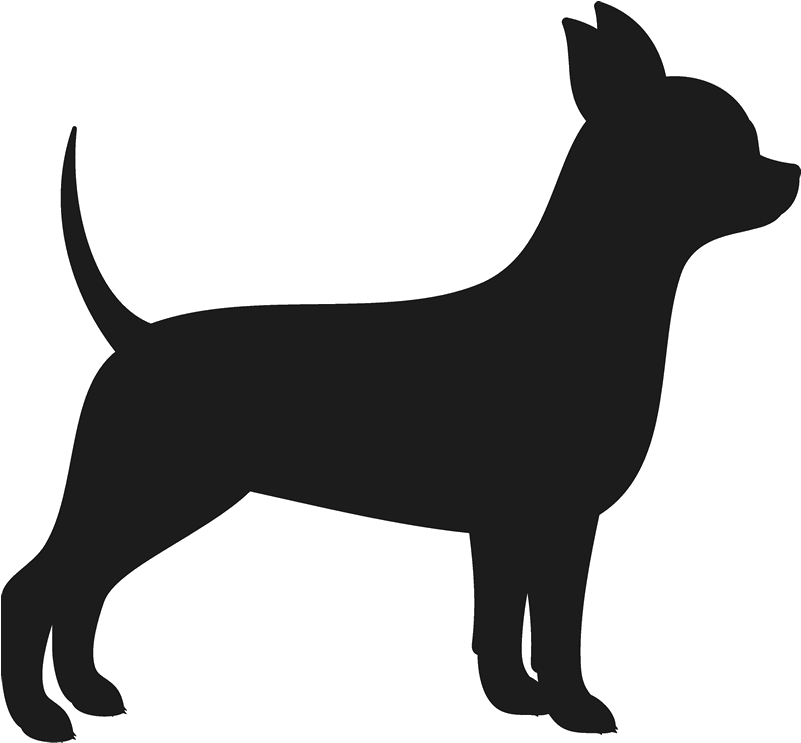 Dogs Vector Chihuahua Black And White - Silhouette Of A Chihuahua (800x800), Png Download