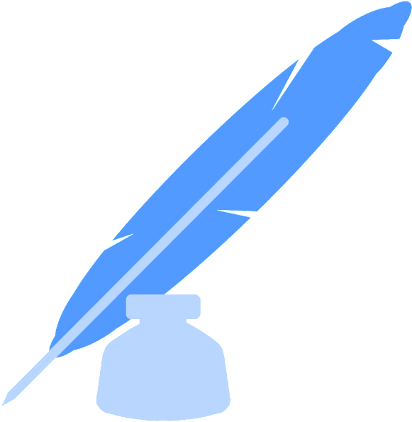 Quill And Ink Icon - Blue Quill Ink Icon (648x648), Png Download