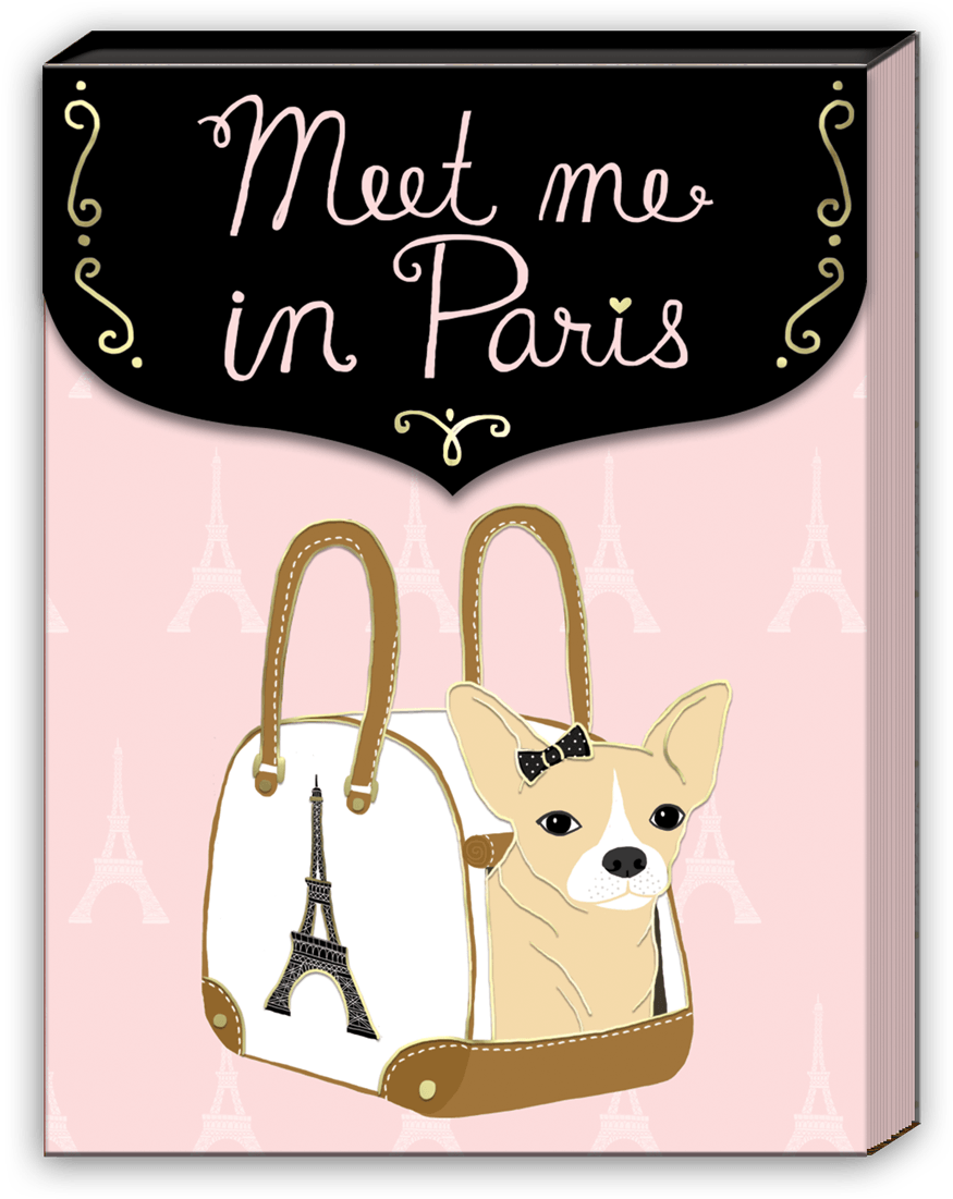 Paris Chihuahua Pocket Note Pad - Molly & Rex Pocket Note Pad Paris Chihuahua, White (1200x1200), Png Download