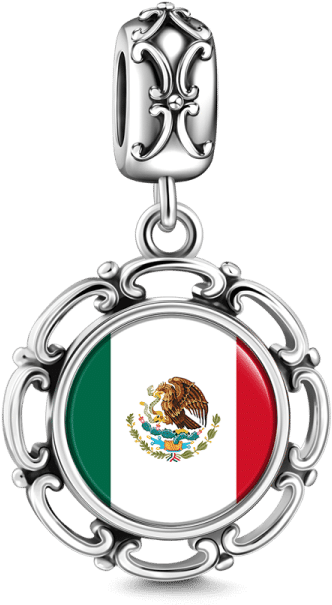 Buckle Down Chrome Oval Auto Emblem - Mexico Flag (750x750), Png Download