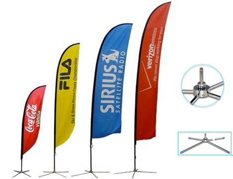 Bandera - 16ft Feather Custom Flag Banners Spike Base Single (500x388), Png Download