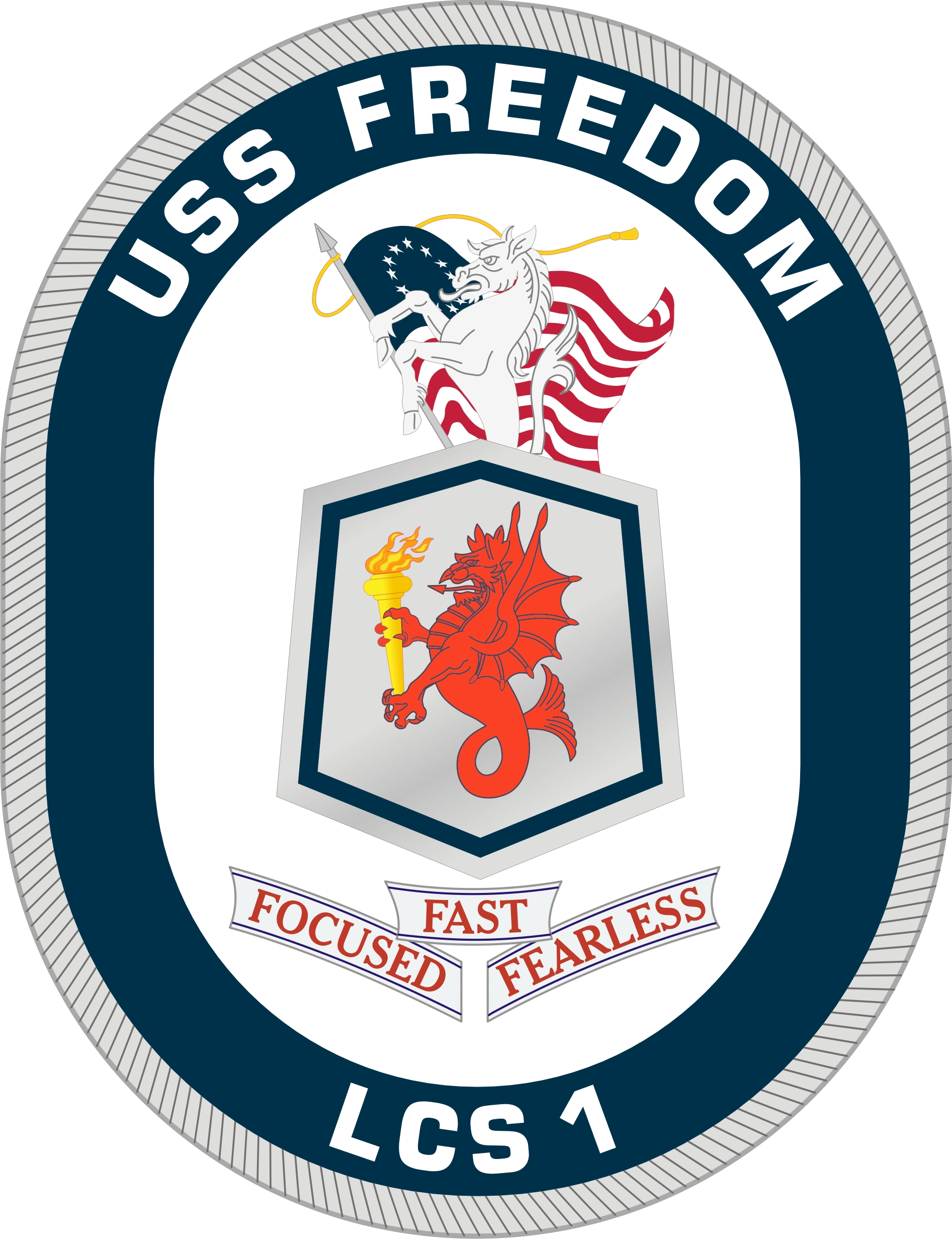 Uss Freedom Lcs1 Crest - Uss Freedom Logo (1893x2463), Png Download