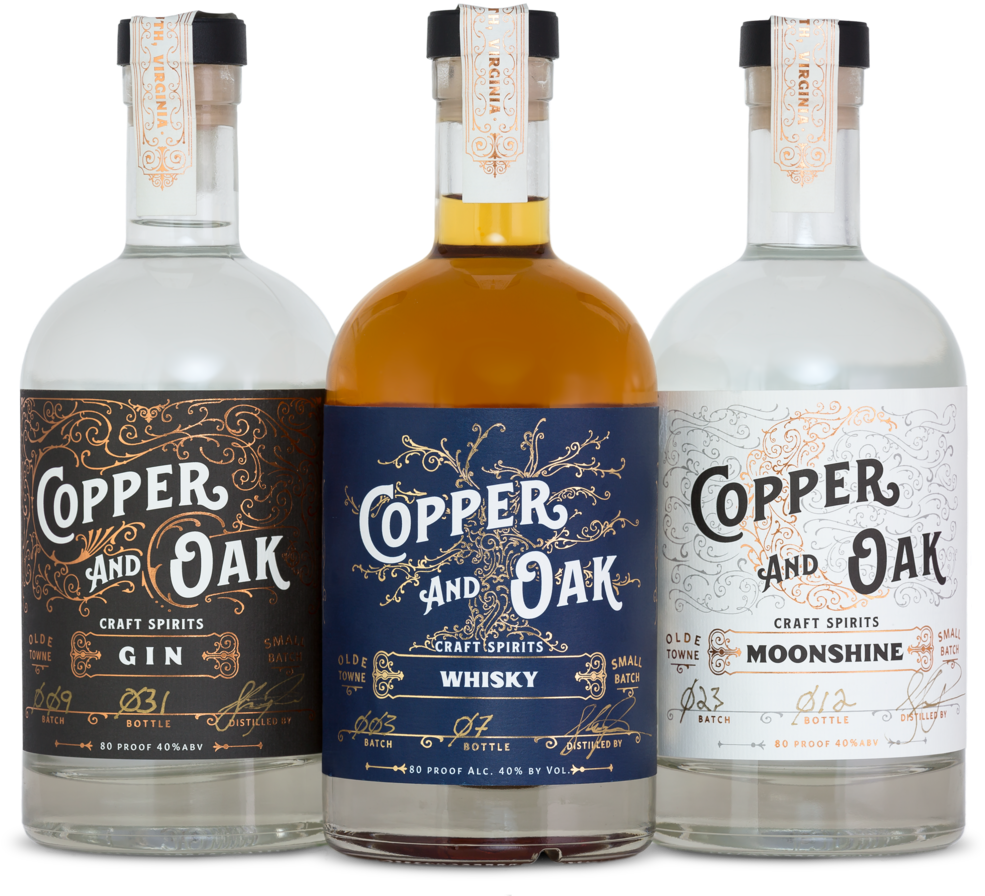 Copper And Oak Trio Shot (1000x896), Png Download