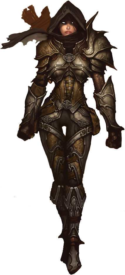 Diablo 3 Demon Hunter Png - Female Demon Hunter Diablo Iii (451x1000), Png Download