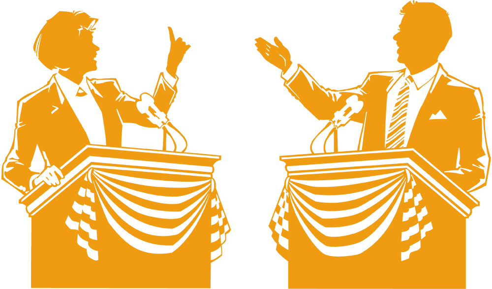 Vector Transparent Library Kids In Class - Debate Man And Woman (1000x587), Png Download