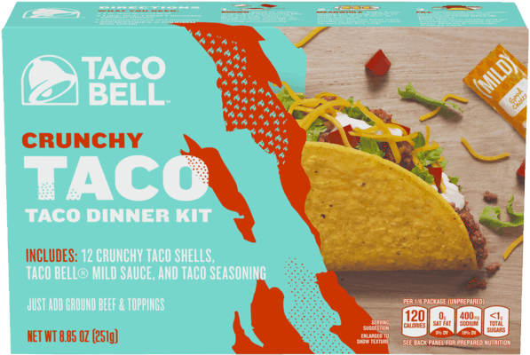 Taco Bell Crunchy Taco Dinner Kit (600x600), Png Download