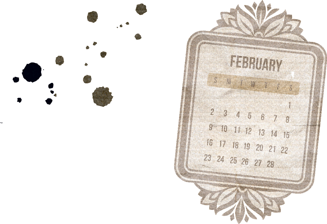 Calendario Vintage Febrero - Calendario Agosto 2015 Vintage (1130x774), Png Download