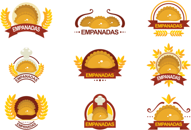 Empanadas Vector Emblems - Adornos Empanada Para Diseño Grafico Png (700x490), Png Download