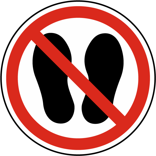 Do Not Walk Or Stand Here Label - Do Not Walk (600x600), Png Download