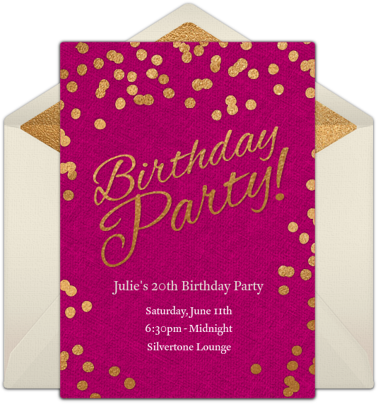 Birthday Party Dots Invitations - New Year (650x650), Png Download