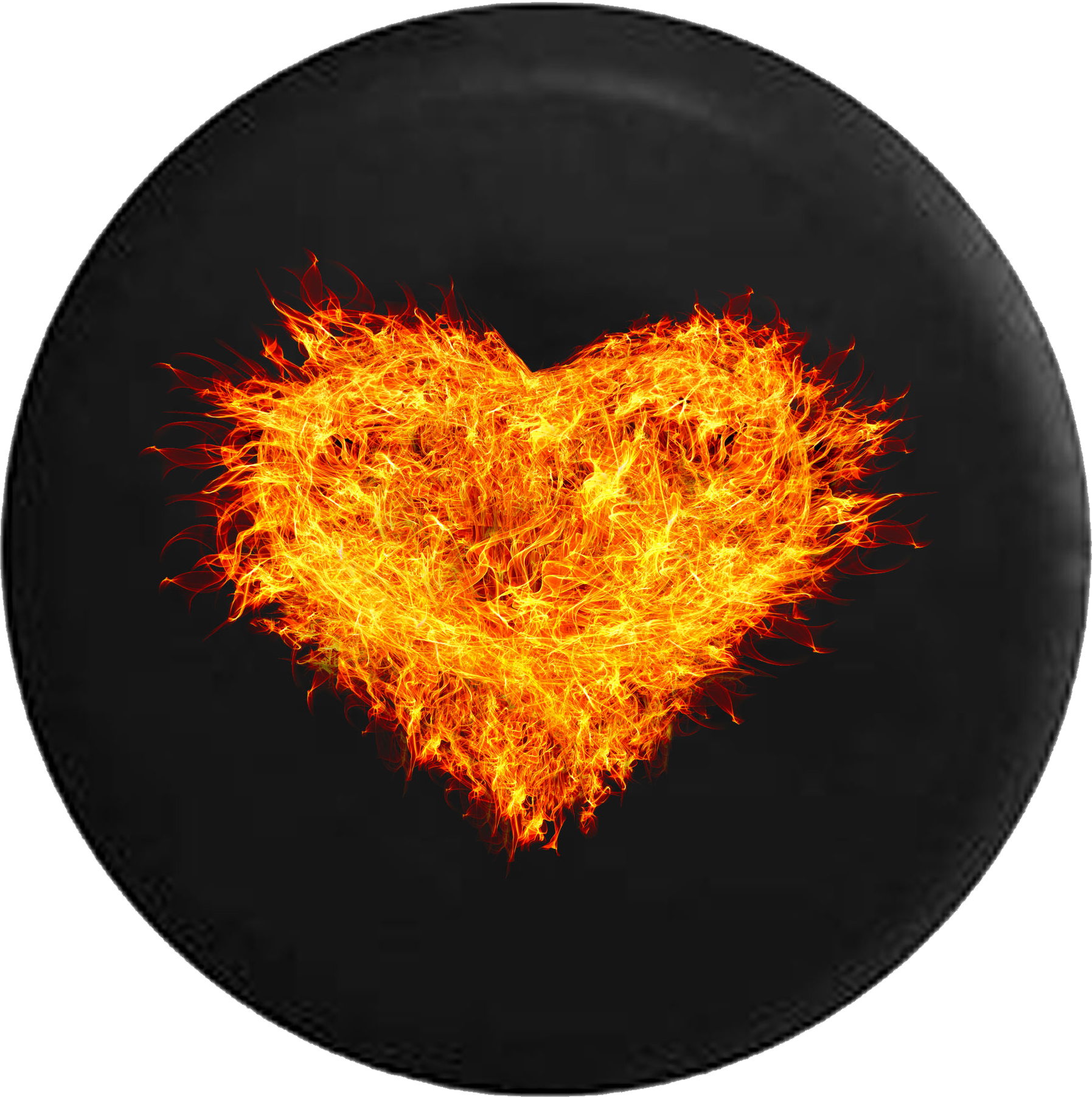 Burning Heart Real Fire Flames Jeep Camper Spare Tire - Valentine's Day Notebook Collection: Hearts On Fire, (1795x1803), Png Download
