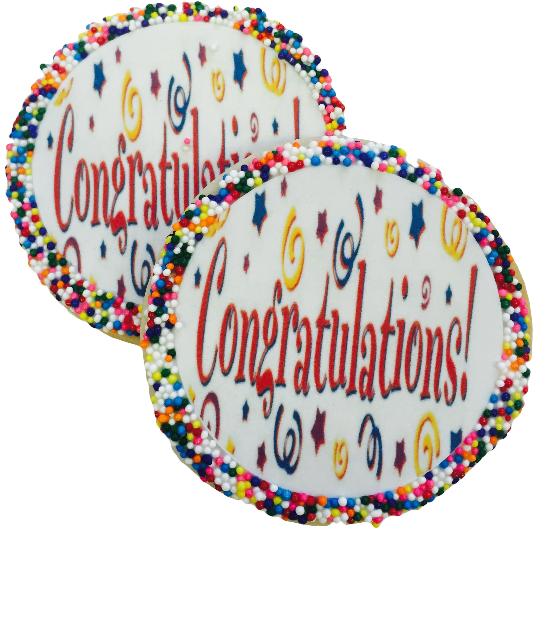 Congratulations Sugar Cookies With Nonpareils - Sugar Cookie (2448x2736), Png Download