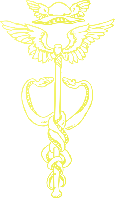 Staff Of Hermes Caduceus As A Symbol Of Medicine Computer - Hermetic Caduceus Symbol Ornament (round) (437x750), Png Download