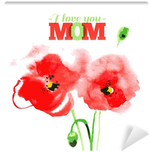 Beautiful Watercolor Paint Red Poppy - 15 X 13 X 4 , Biodegradable Cotton Tote With Multi-color (400x400), Png Download