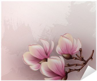 Magnolia Branch Watercolor Illustration Poster • Pixers® - Magnolia Fiore Disegni Tatuaggi (400x400), Png Download