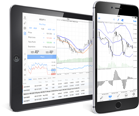 Metatrader 5 For Iphone - Mobile Stock Trading (485x400), Png Download