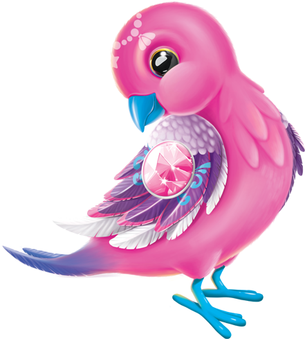 Pretty Pearl - Rainbow Cartoon Birds (576x495), Png Download