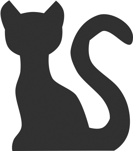 Cat Icon Black White Png (500x500), Png Download