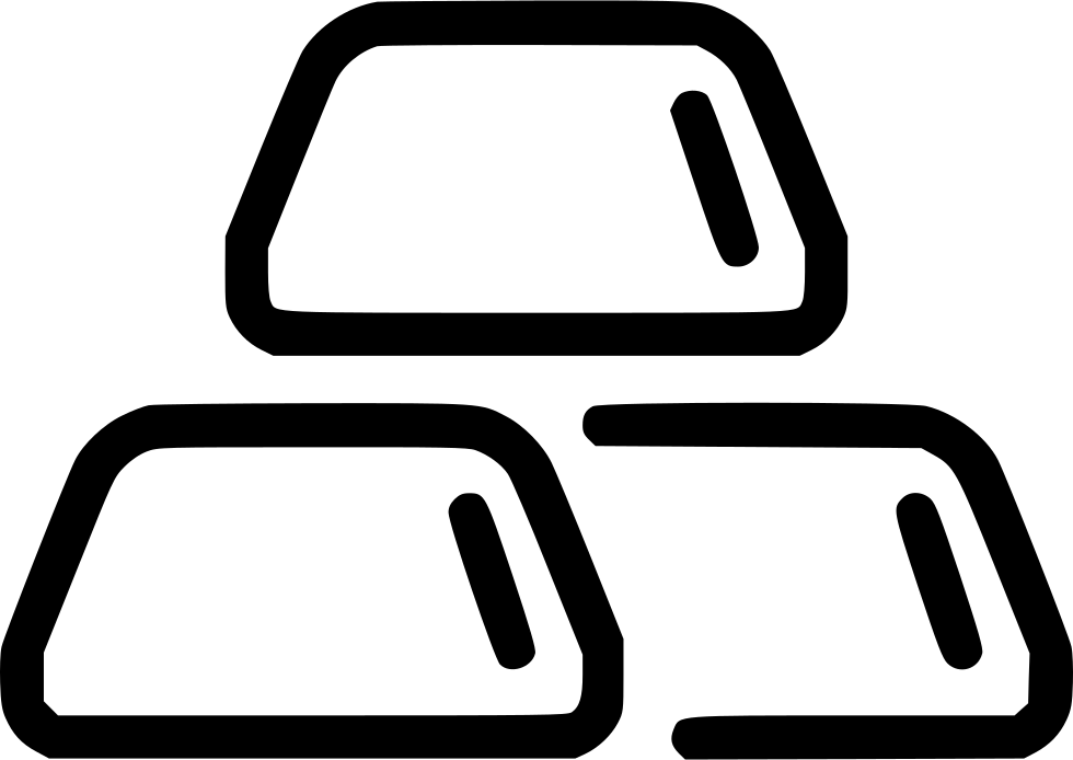 Gold Bars - - Gold Bar Black Clipart (980x694), Png Download