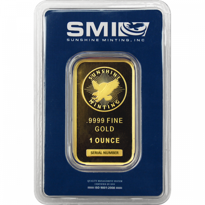 1 Oz Sunshine Gold Bar - 5 Gram Sunshine Mint Gold (700x700), Png Download