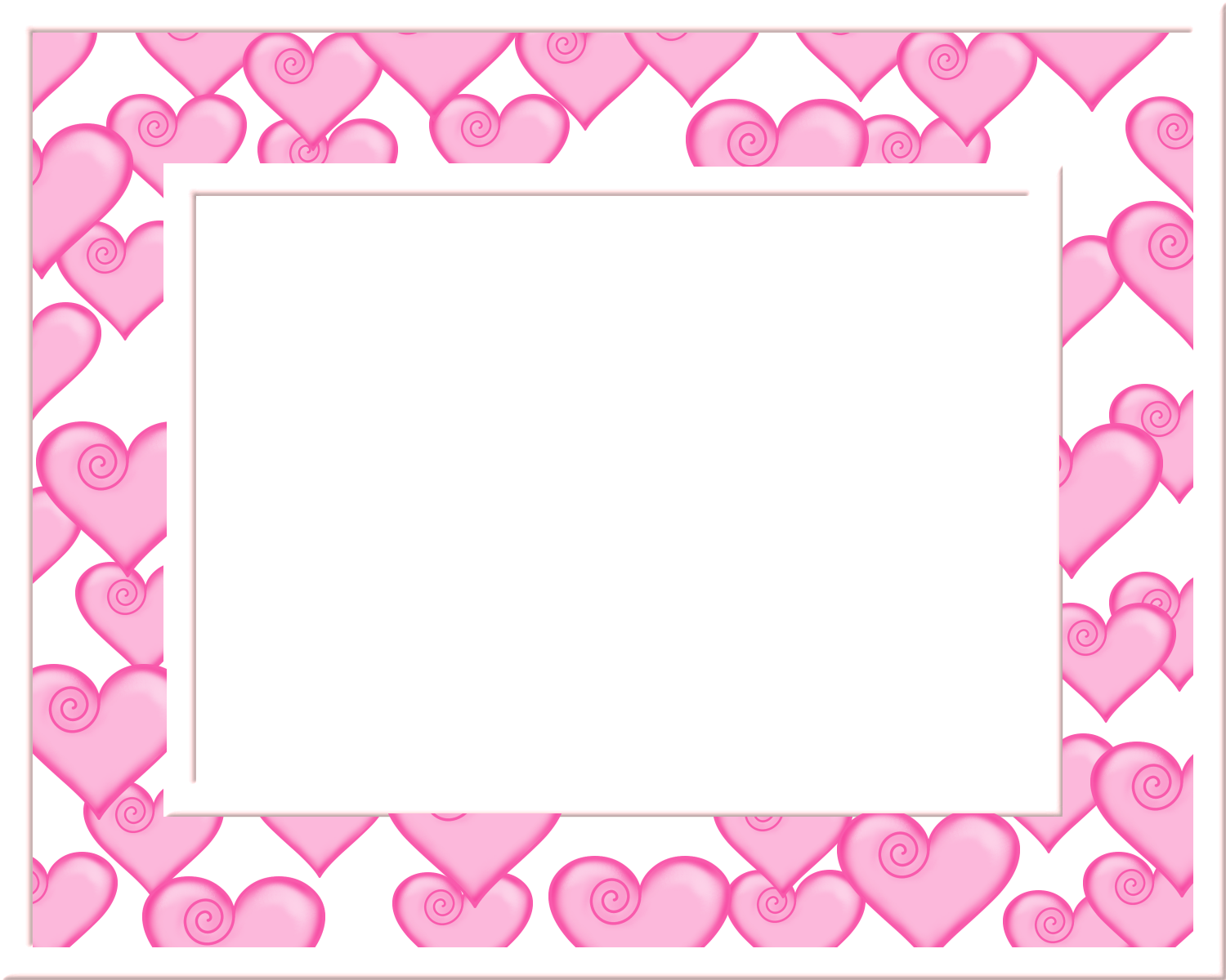 Free Pink And White Heart Frame Valentine's Day Graphic - Heart Frame (1500x1200), Png Download