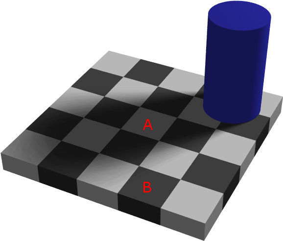Gray Square Illusion - Black Dot Optical Illusions (602x508), Png Download