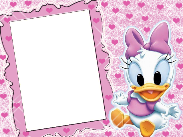 Chiara - Molduras Digitais - Pato Donald Y Daisy Baby (640x480), Png Download