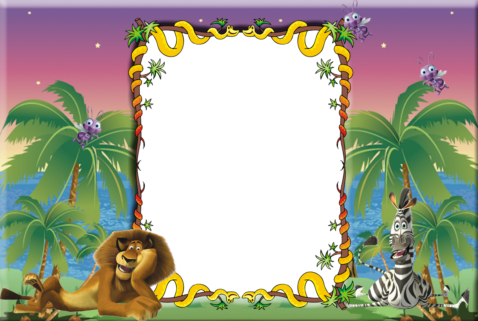 Moldura Para Fotos Infantil Madagascar - Nintendo Game Boy Advance Madagascar (1600x1074), Png Download
