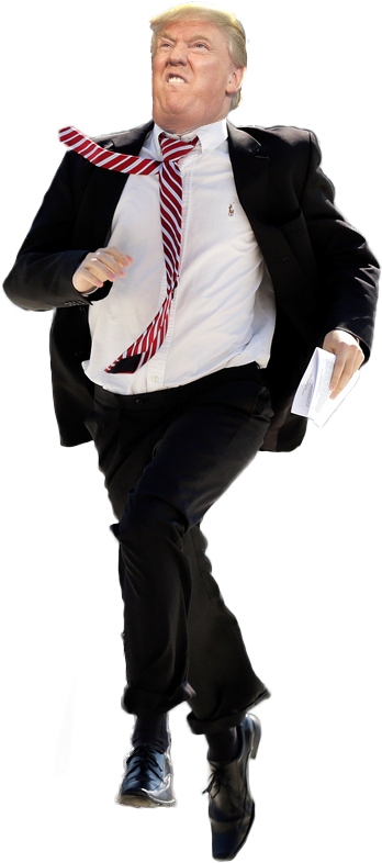 I Photoshopped What I Think Donald Trump Would Realistically - Trump Running Into School (625x813), Png Download