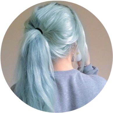Ice Blue Silver Hair (400x397), Png Download