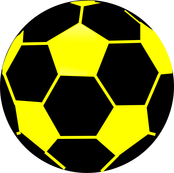 Small - Black And Yellow Soccer Ball (600x597), Png Download