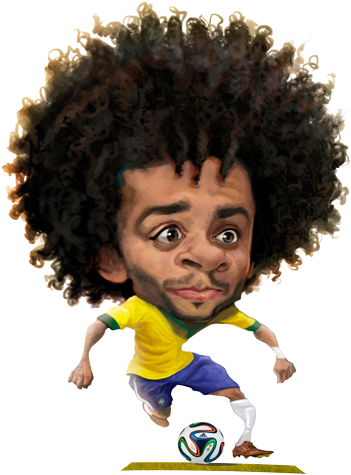 Real Madrid By Lourdes - Brazil Football Player Cartoon (356x500), Png Download
