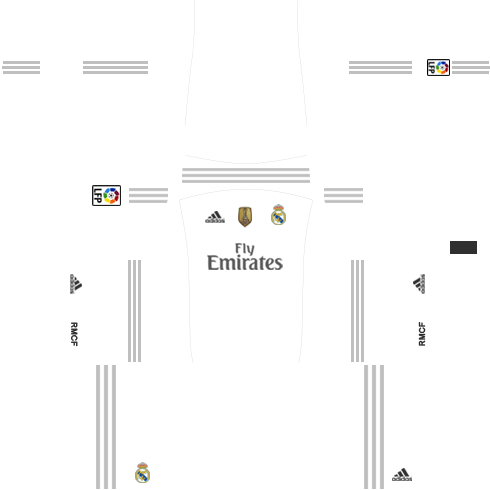 Real Madrid Kits 2015/2016 Dream League Soccer - Kits Dream League Soccer 2018 Santos (490x490), Png Download