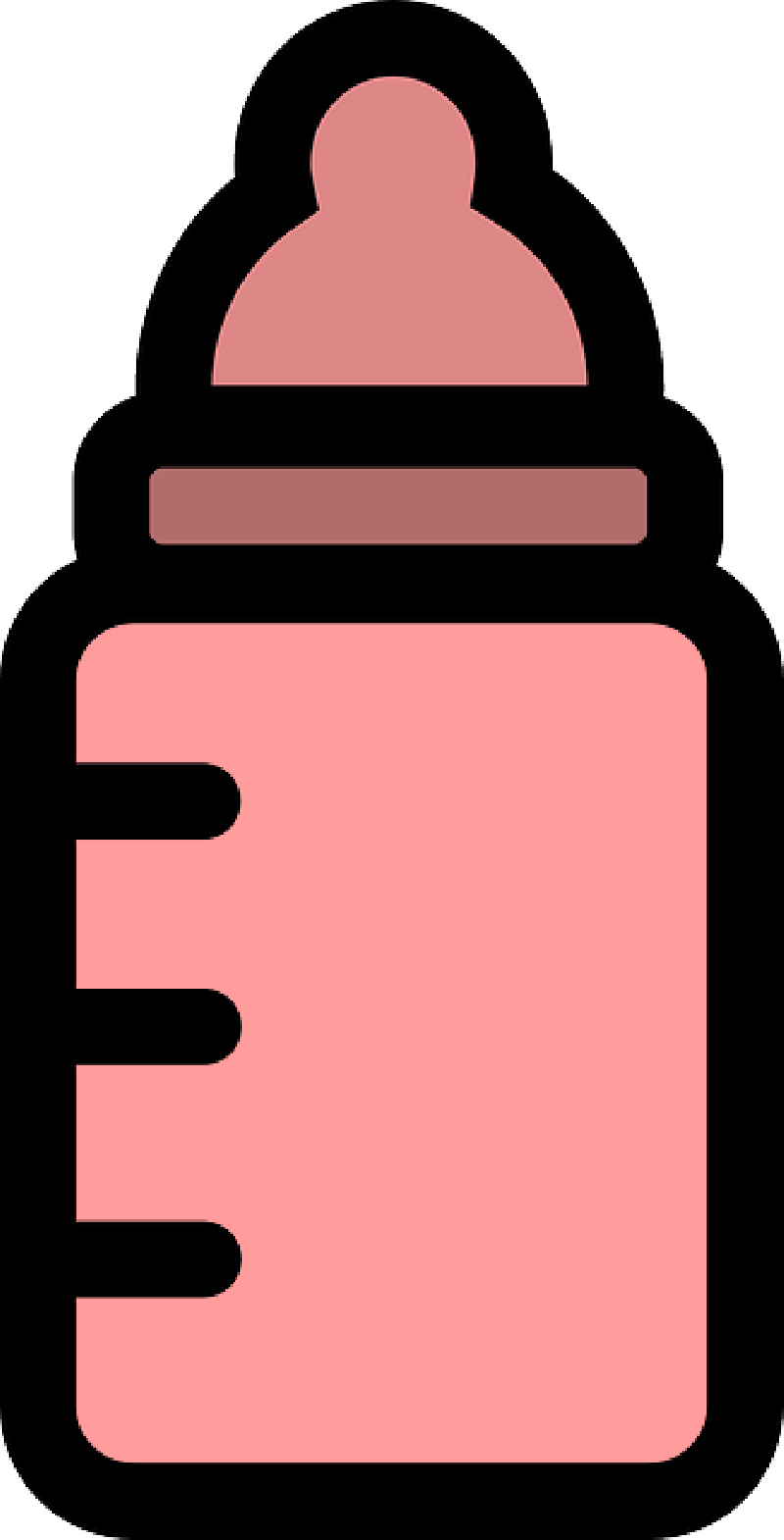 Mb Image/png - Baby Bottle Icon Pink (800x1570), Png Download