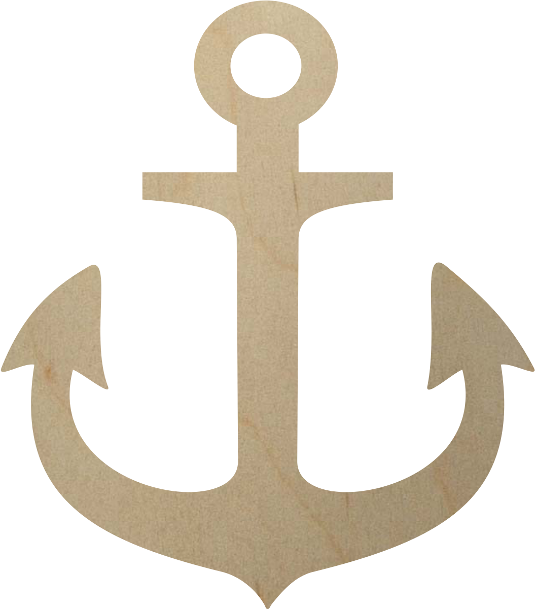 Wooden Anchor Shape Woodencutouts Com - Stickers De Anclas (1124x1690), Png Download