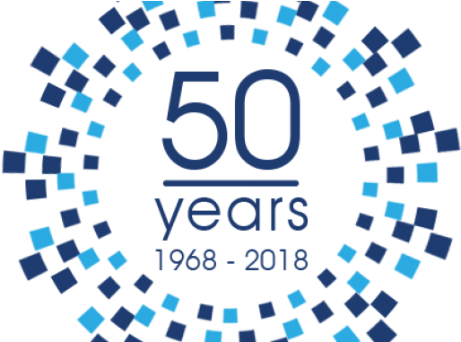 50 Years Logo Png C - Celebrating 50 Years 2018 (580x380), Png Download