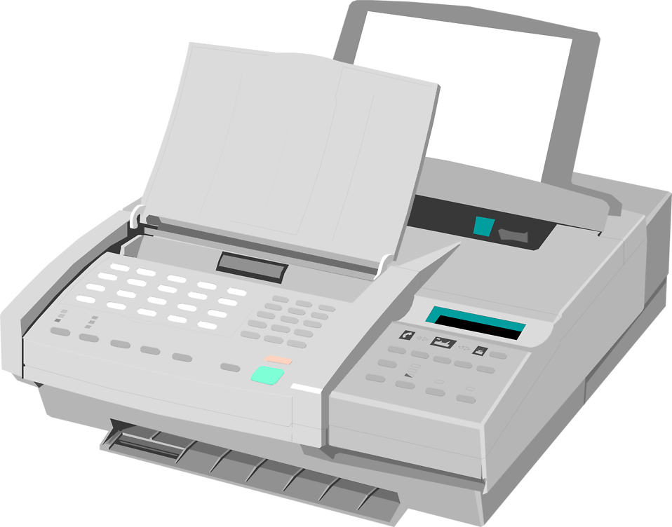 Free Stock Photo Illustration Of A - Fax Machine Png (958x752), Png Download