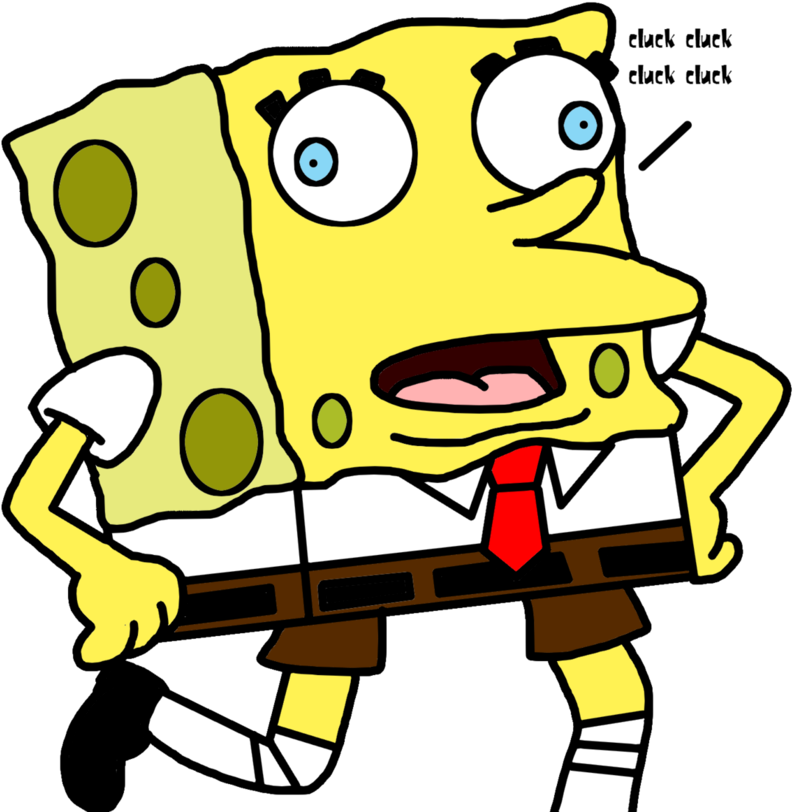 Clipart Free Download Acting Like A Chicken - Spongebob Chicken Meme Coloring (894x894), Png Download