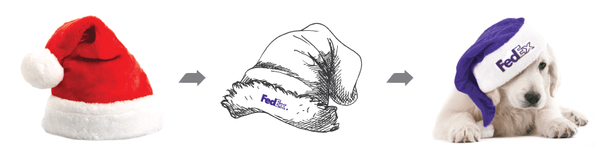 Fedex Santa Hat Illustration - Sketch (864x218), Png Download
