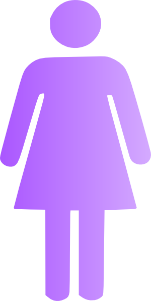Woman Icon Purple Clip Art - Red Female Toilet Sign (300x597), Png Download