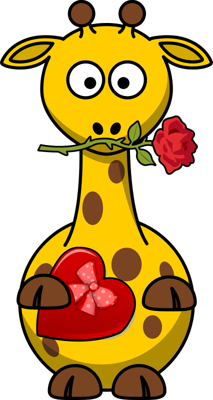 Giraffe's Lover - Cartoon Giraffe Valentine (426x800), Png Download