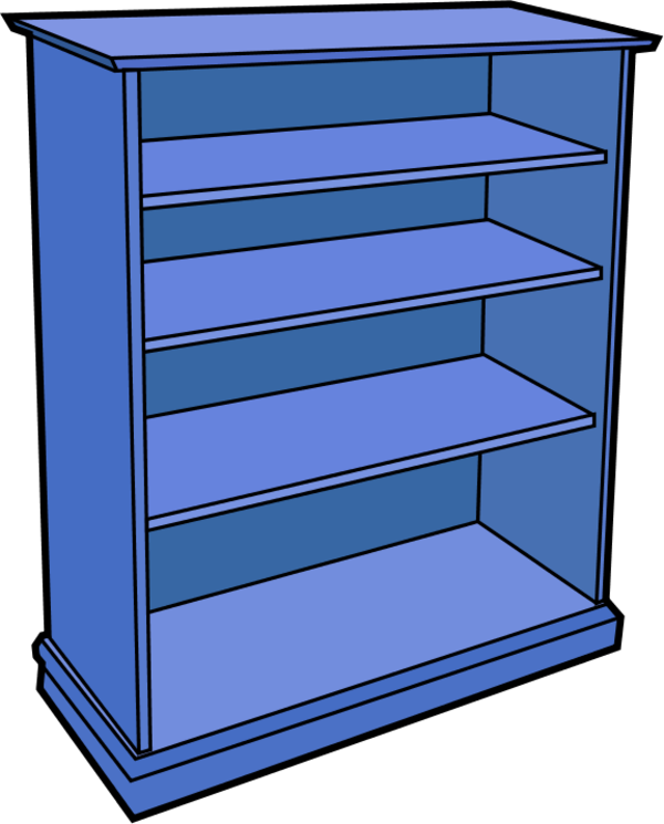 Shelf Clipart Transparent - Empty Book Shelf Clip Art (600x745), Png Download