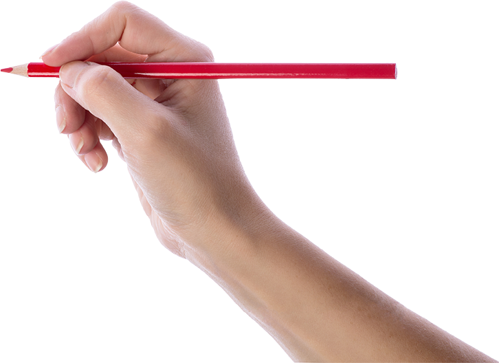 Transparent Hand Pencil - Hand Writing With Pencil Png (726x528), Png Download