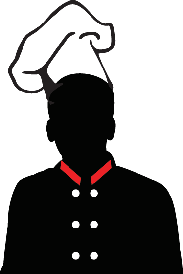 Silhouette Chef Hat Wall Sticker - Silueta De Un Chef (374x560), Png Download