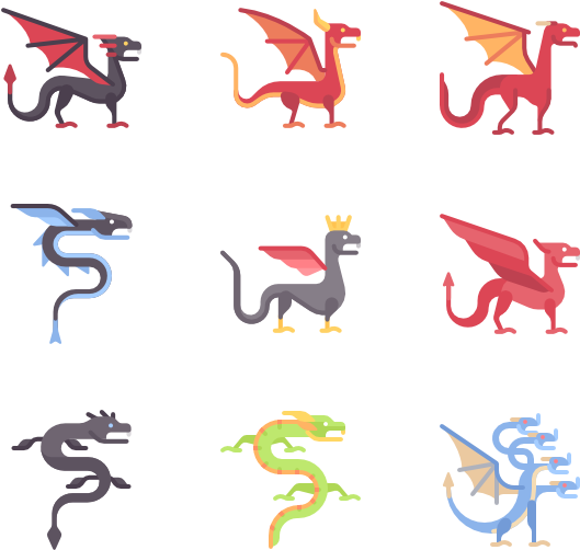 Dragons 30 Icons - Dragon (600x564), Png Download