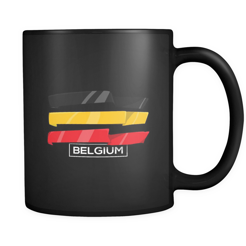 Belgian, Belgium Europe Patriotic Country Flag Black - Pilot Mug (1024x1024), Png Download