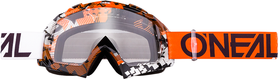 O`neal B-10 Goggle Pixel Orange/white - Oneal B-10 Pixel Radium Motocross Goggles - Frame Orange (1000x1000), Png Download