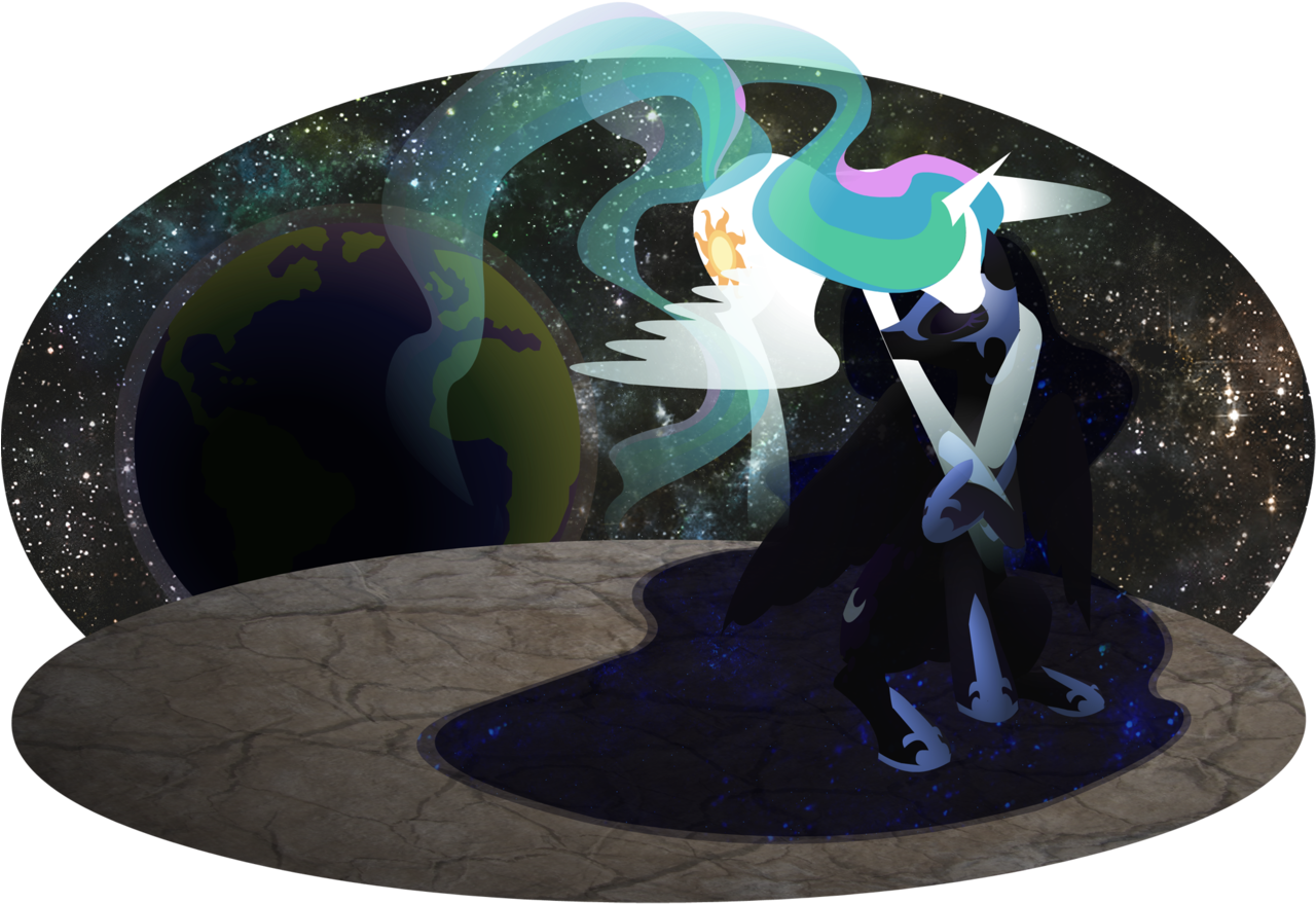 Inlucidreverie, Earth, Moon, Nightmare Moon, Princess (1280x911), Png Download